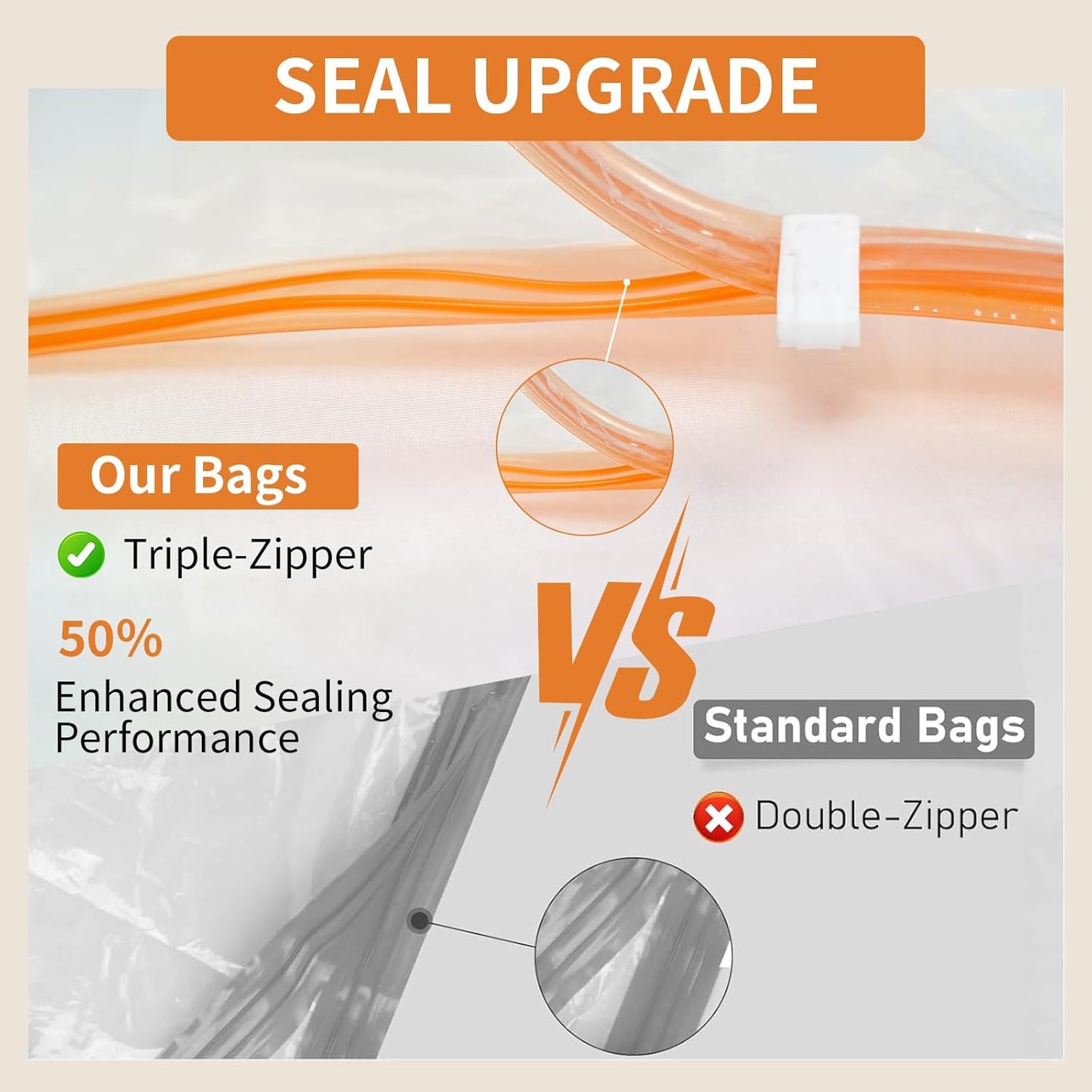 Skiennix Vacuum Storage Bags - 10 Pack with Wireless Rechargeable Pump | Space Saver for Travel & Luggage