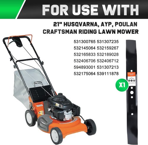 Grasscool Mower Mulching Blade - Circle Mounting Pattern for Craftsman & Husqvarna 21" Deck