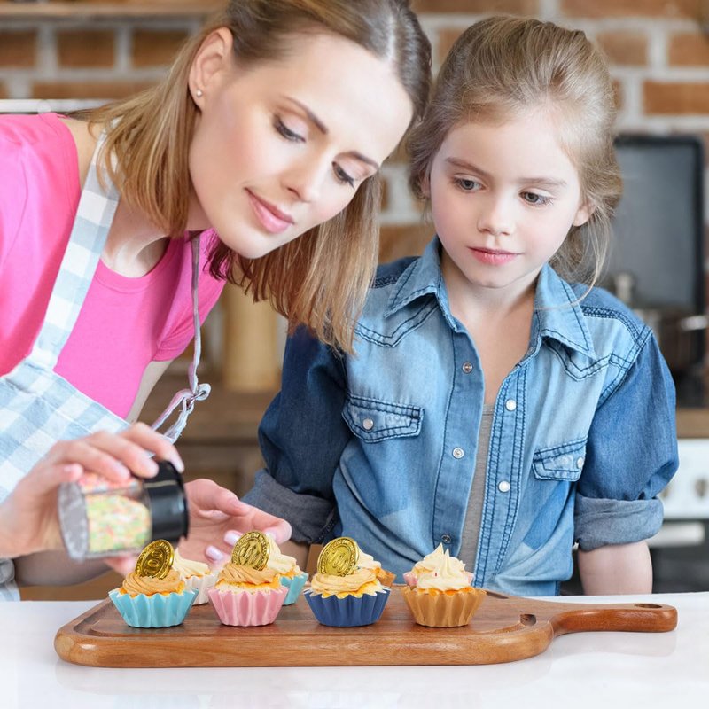 Caperci Grease-Resistant Navy Blue Mini Cupcake Liners 200 Counts - Heavy Duty Paper Muffin Baking Cups, Odorless, No Muffin Pan Needed, Easily Peels (Navy Blue)