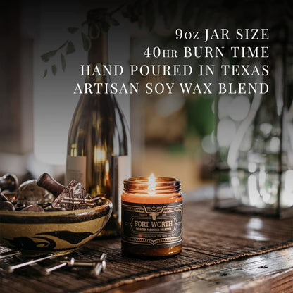 Jackson Vaughn Scented Texas Candle | Aromatherapy Long Lasting Candles Luxury Home Fragrance Decor Gifts Hand Poured Soy Wax Blend Notes Wild Sage, Vanilla, Campfire 40 Hour Burn 9oz (Texas)