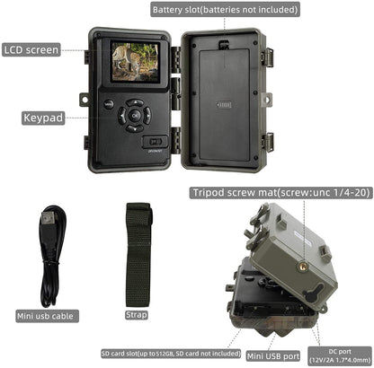 2 Pack Trail & Game Camera, 64MP 1296P Professional Outdoor Cam with 0.1s Trigger Night Vision Motion Activated, IP66 Waterproof 120° Wide Angle for Outdoor Wildlife Monitoring & Yard Security