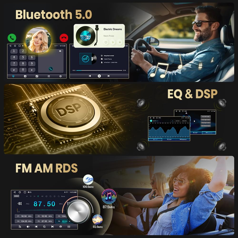 Doreon (2GB+64GB) Car Stereo for Jeep Wrangler JK 2007-2018 for Dodge Ram 1500 2009-2012, 7" Android 15 Radio with Wireless CarPlay Android Auto Button Light WiFi GPS Bluetooth FM AM SWC