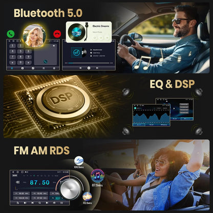 Doreon (2GB+64GB) Car Stereo for Jeep Wrangler JK 2007-2018 for Dodge Ram 1500 2009-2012, 7" Android 15 Radio with Wireless CarPlay Android Auto Button Light WiFi GPS Bluetooth FM AM SWC