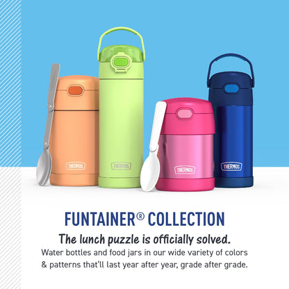 THERMOS FUNTAINER Insulated Food Jar,10 Ounce,Kid Friendly Food Jar with Foldable Spoon,Pink,(Pack of 6)