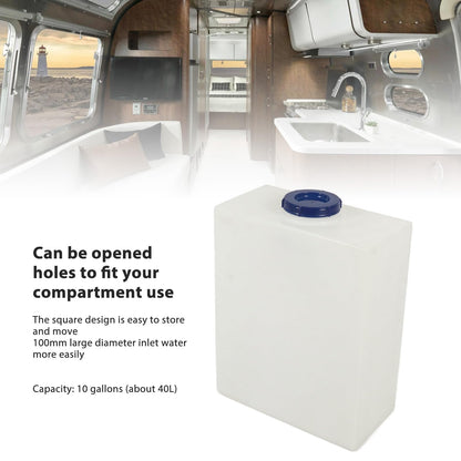 Akozon RV Water Storage, 10 Gallons RV Water Storage 19.7 X 15.7 X 7.9in Heat Cold PE Fresh Water for Trailer Boat Yacht RV Fresh Water Holding
