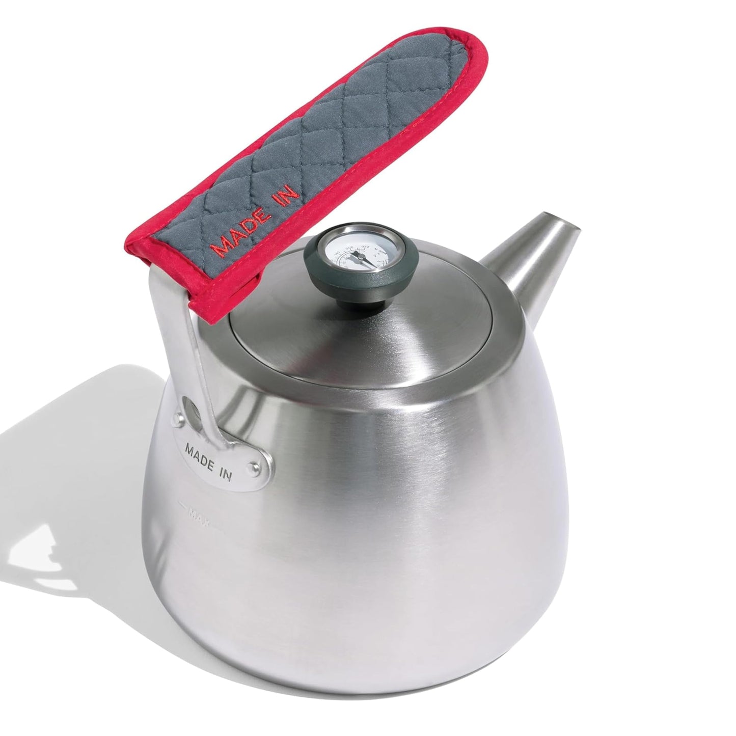 Made In Cookware | 2 QT Kettle | Stainless Steel | With Built-In Temperature Gauge | Includes Handle Sleeve | Induction Compatible