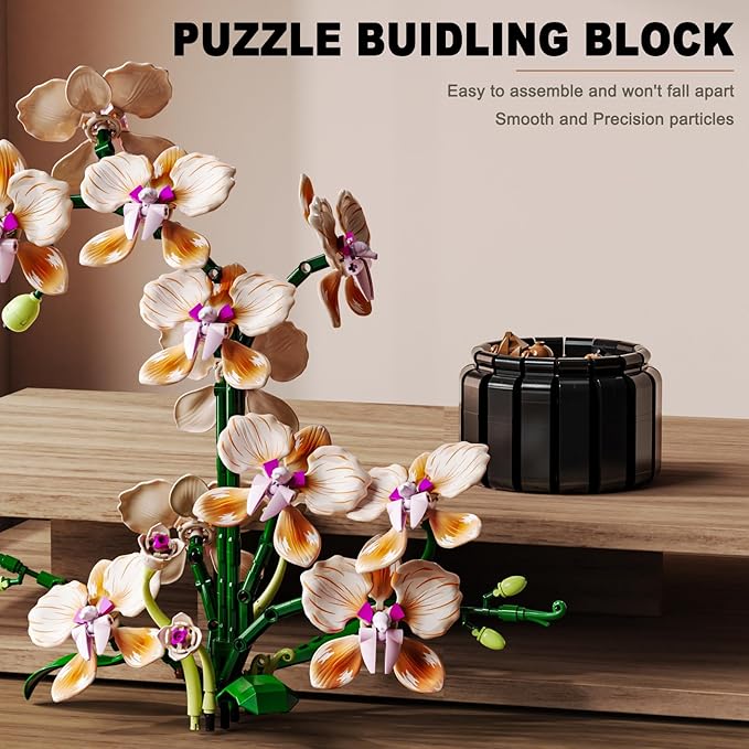 Flower Bouquet Building Blocks Kit Artificial Flowers Toys Botanical Collection DIY Unique Home&ampOffice Bonsai Decoration Adults Teen Girls for Hoilday