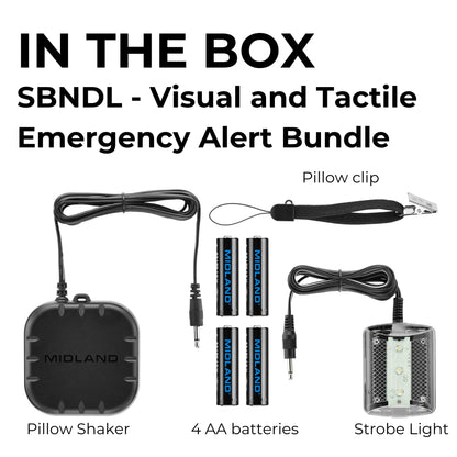 Midland - NOAA Emergency Radio Bundle with Strobe Light and Pillow Shaker