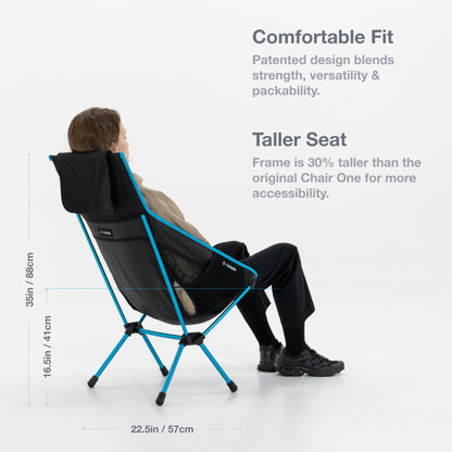 Helinox Chair One Highback (re) High-Performance Camping Chair,2.6lbs, Camping Chairs High Back, Packable, Portable, Camping, Hiking, Travel, Flame Multiblock