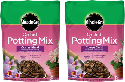 Miracle-Gro Orchid Potting Mix - Coarse Blend for Healthy Growth | 8qt. 2-Pack