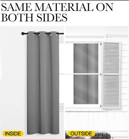 NICETOWN Silver Grey Thermal Insulated Blackout Curtains - Kids Window Drapes for Nursery (2 Panels, W42 x L48-Inch)