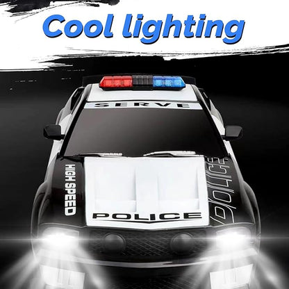GoolRC 1:12 Scale RC Drift Car 2.4GHz Remote Control Police Vehicle with Lights and Siren 4WD Drift GT RC Cars Vehicle High Speed Racing Drifting Car Gifts for Teen Adults