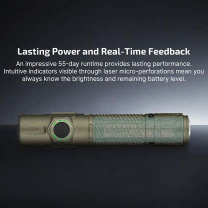OLIGHT Warrior Ultra 2500 Lumens Tactical Flashlight, Compact Dual Switches Rechargeable Bright Light with Proximity Sensor, Suitable for Emergency, Outdoor, Searching (Olive-Green)
