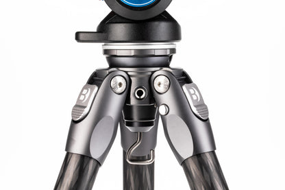 Benro Tortoise Carbon Fiber Tripod Kit for Spotting Scopes, Binoculars, Rifle Range and Field, Smooth Fluid Head, Leveling Base, Twist Locks, Adjustable Legs, Spiked Feet, 62" Max Ht, 8.8lb Payload