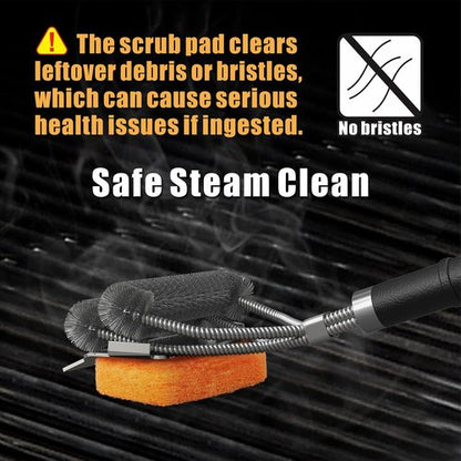 GRILLART Grill Brush - Safe & Powerful Bristle-Free BBQ Cleaner | 18" Scrubber for Gas & Porcelain Grates