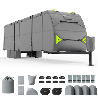 PuroShelt RV Cover 19-21ft: 7 Layers Travel Trailer Cover, Waterproof Camper Cover, Toy Hauler Cover with Tongue Jack Cover, Tear Resistant Waterproof Motohome Trailer Cover