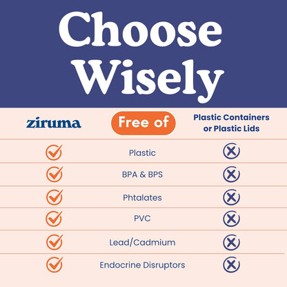 Ziruma Glass Food Storage Containers - Non-Toxic, Airtight, Microwave & Freezer Safe | 2.6 Cup, 4 Pack