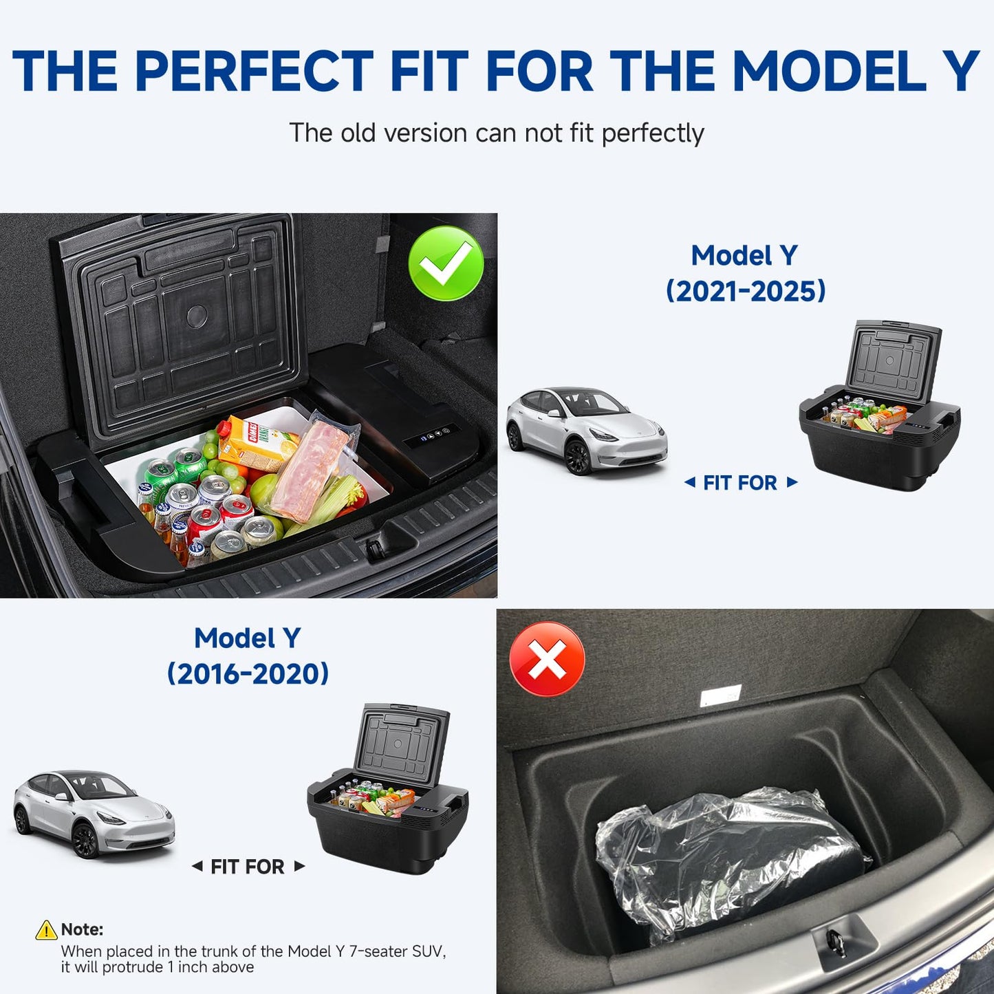 BODEGACOOLER 35L Built-In Car Refrigerator for Tesla Model Y- Ultra-Quiet Fast Cooling to -4℉, Smart App Control, Space-Saving Design for Camping & Road Trips 12/24V DC/AC,-4℉-68℉