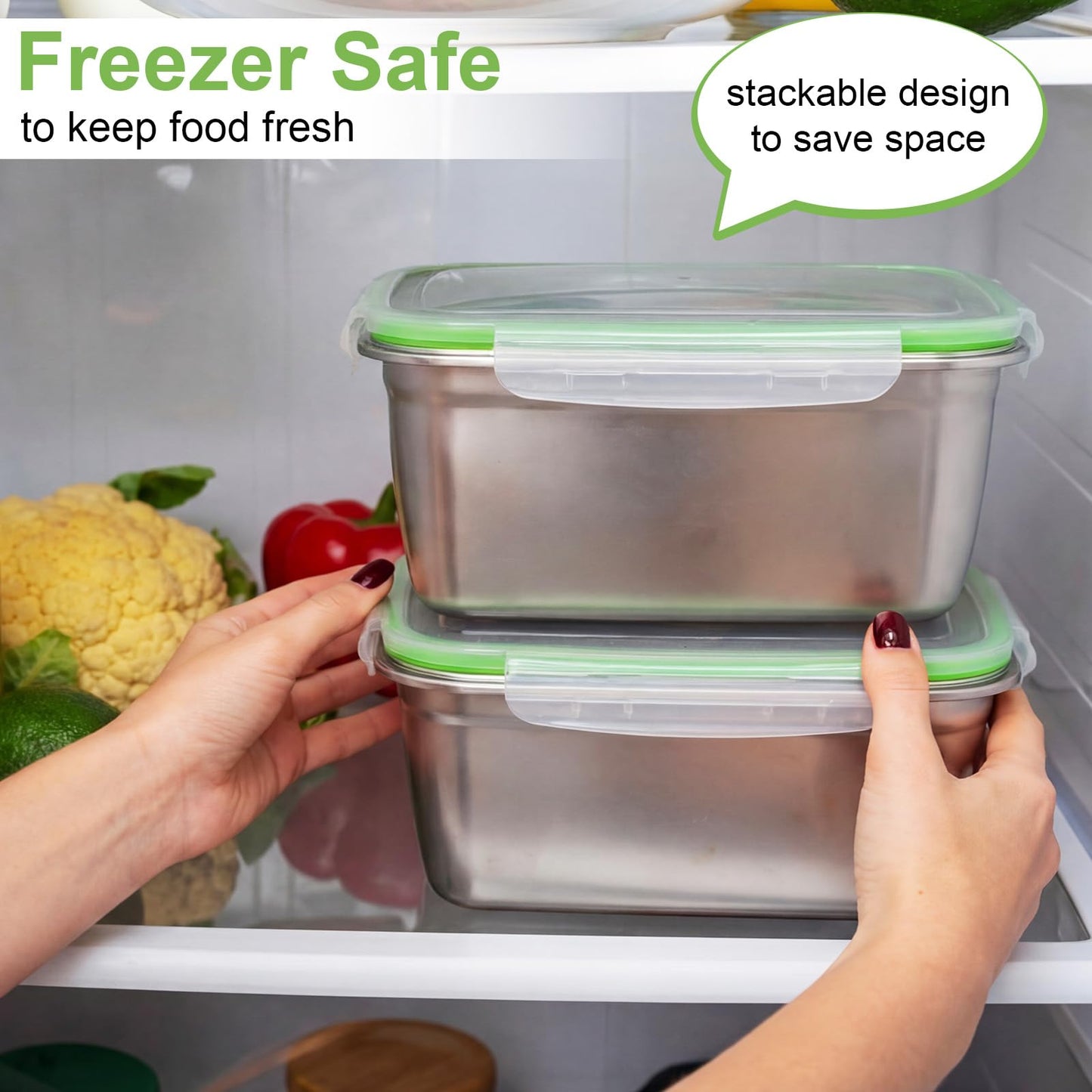 Blushtier 12 PC 304 Stainless Steel Food Storage Containers with Airtight Lids, 95oz/2800ml Metal Meal Prep Containers Bento Box, Freezer Dishwasher Safe Keep Food Fresh for Kitchen, Picnic, Camping