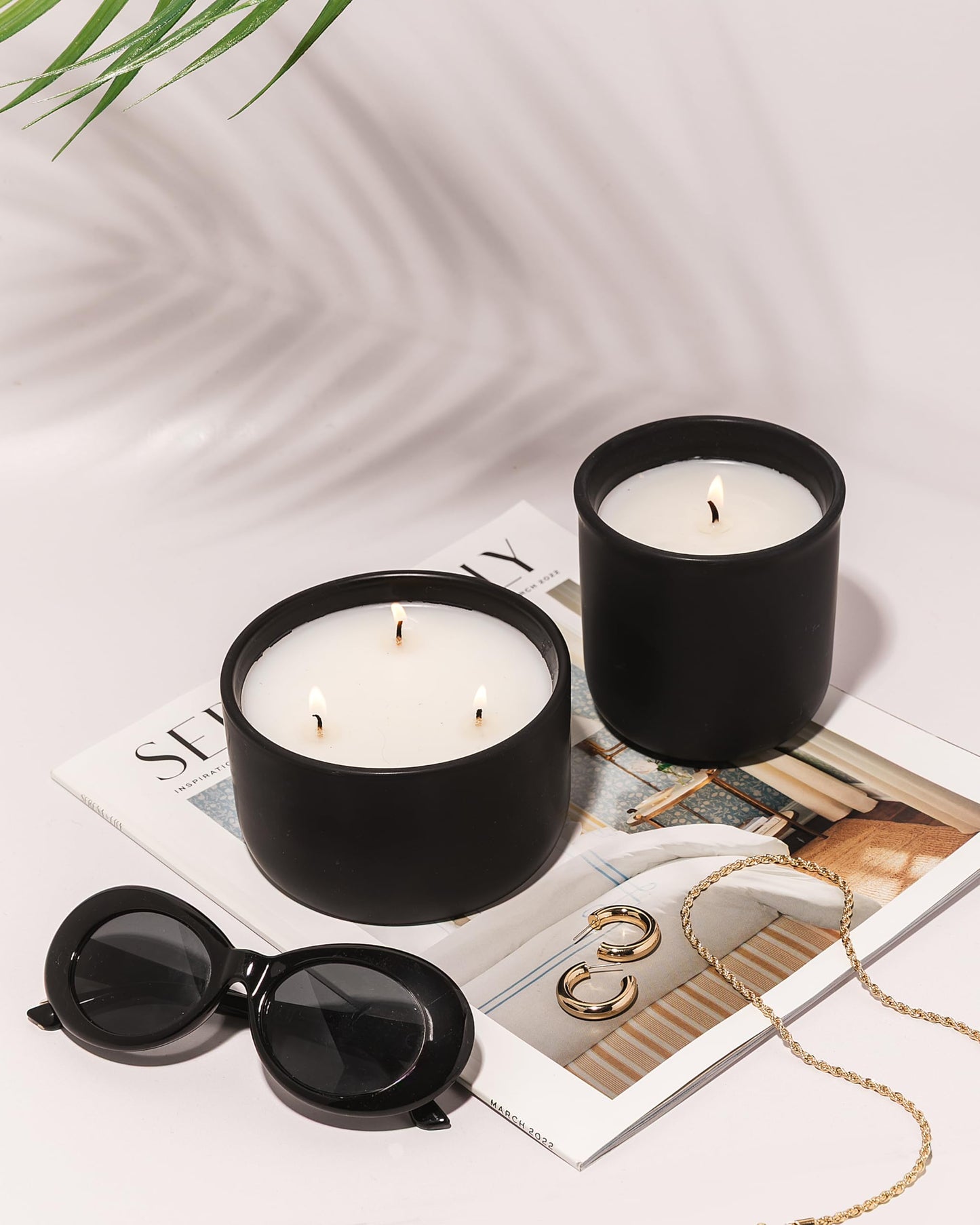 Wicked Rose Candle Co. Elven Ember Scented Candle | Honeysuckle, Palo Santo & Sandalwood | 10 oz Hand-Poured Coconut Apricot Wax | 45+ Hour Clean Burn | Reusable Ceramic Vessel
