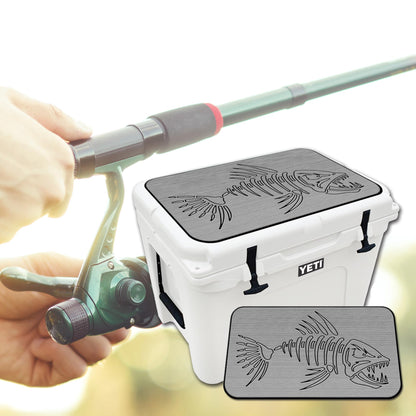 USATuff SeaDek EVA Mat Cooler Pad fits YETI 65 Tundra | Peel & Stick Application | Non Slip Comfort Accessories - Bonefish Skeleton (StormGray-Black)