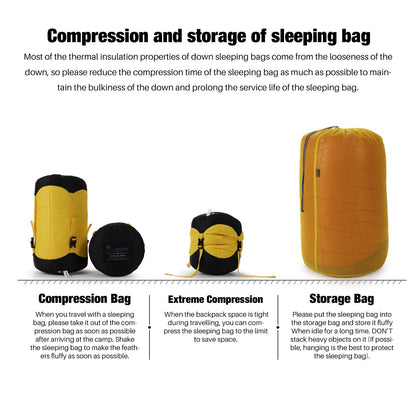 Mountaintop Down Sleeping Bag - 15 Degree F 650 Fill Power for Backpacking, Ultralight Compact Portable Hiking Camping With Compression Sack for Adults, Teen (800g-Blue New)