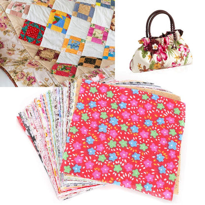 AYNEFY Cotton Floral Patchwork,100 Pcs 10 x 10 cm Floral Printed Fabric Patchwork Sewing Craft Fabric Bundles for Sewing Quilting Stitching DIY Making Supplies