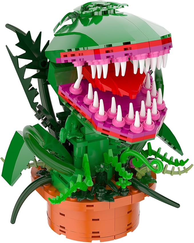 Audrey 2 Piranha Plant Building Toys Sets Little Shop of Horrors Flowers Cannibal with Openable Mouth Building Blocks Gift for TV Fans Halloween Christmas Kids Ages 8+