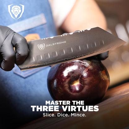 Dalstrong Santoku Knife - 7 inch - Valhalla Series - 9CR18MOV High Carbon Steel - Vegetable Knife - Celestial Resin & Wood Handle - Asian Cooking Knife - Premium Kitchen Knife Gift- w/Leather Sheath
