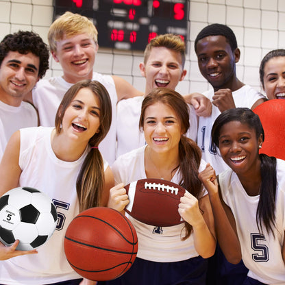 HyDren 36 Pcs Sports Balls Set for Teen Adult, Multi Sport Training Equipment with Official Size Basketball Soccer Ball Football Playground Ball with Pump and Carry Bag Back to School Sports Gift