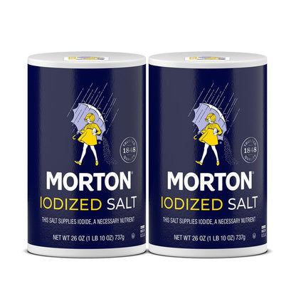 Morton Iodized Salt, All-Purpose, (26 oz), 2-Pack - All-Purpose, Perfect for Cooking & Table Use