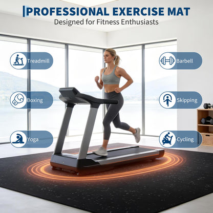 Garvee Exercise Equipment Mats 0.56" Thick 96 Sq ft Gym Flooring – 24 Tiles (24" x 24") Rubber Top with High Density EVA Foam, Interlocking Puzzle Workout Mats for Home Gym Exercise– Black/Grey