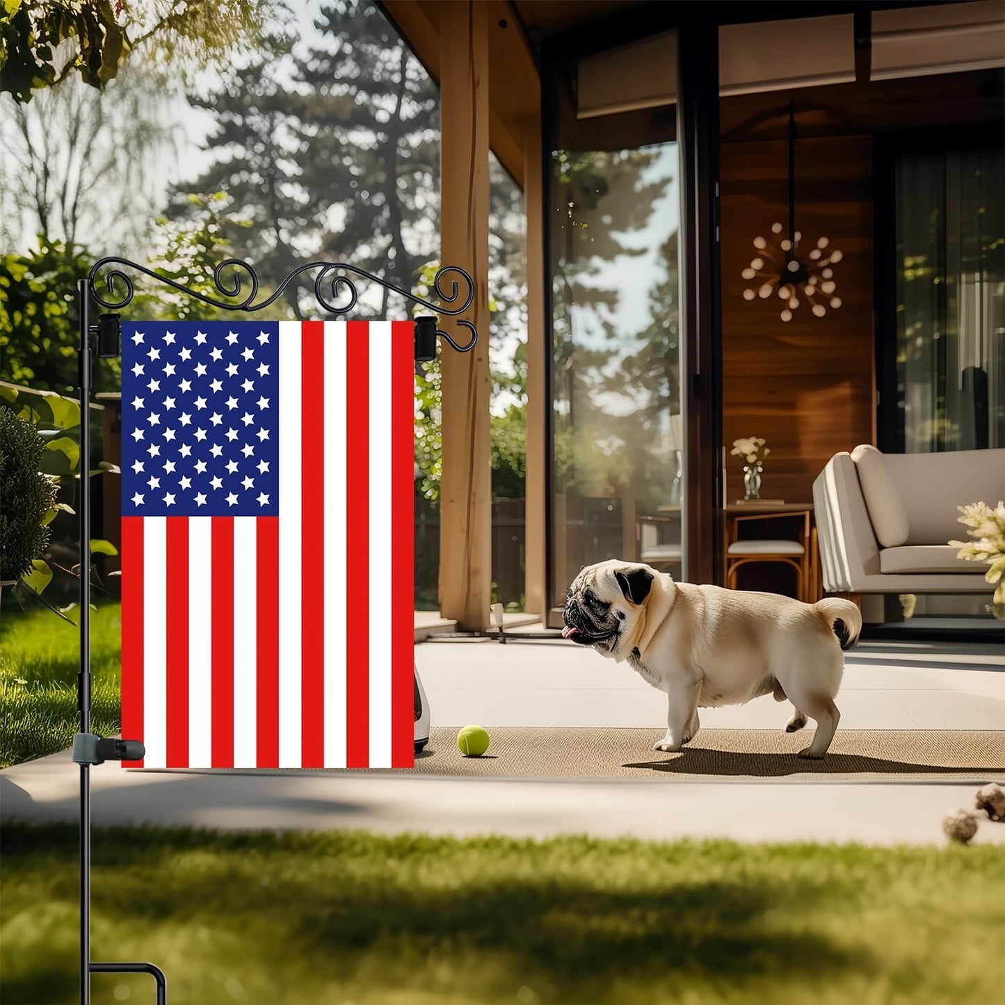 Akeydeco Garden Flag Pole Stand - Waterproof Holder with Stopper & Clip | Durable Powder-Coated Finish
