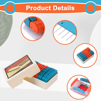 20pcs Knit Blocking Pin Kit, Knit Blockers Combs for Crochet Knitting Blocking Board Mats, Knit Blocking Pins for Crochet Projects Sewing Lace Needlework Projects Tool (Orange Blue)
