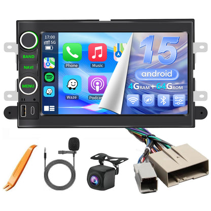 Android Car Radio Stereo for Ford F150/F250/F350 Expedition Edge 2004-2014,Mustang 2005-2009,E150/E250 2009-2014,Mercury Milan 2006-2009 with Apple Carplay Android Auto GPS/WiFi/Backup Camera/SWC