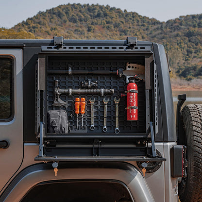 TACMOLLE Rear Side Window Storage Box, Tactical Modular Storage MOLLE Panel for Tools MOLLE Accessories, Rear Window Tactical Box with Lock Fits for Jeep Wrangler JK 2007-2018, 2-Pack