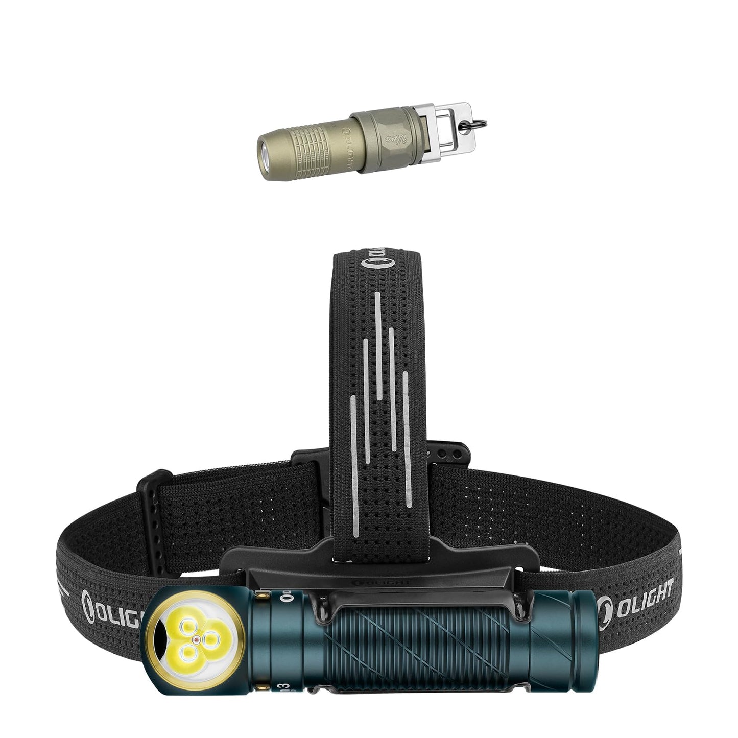 OLIGHT Perun 3 Rechargeable Headlamp Flashlight Bundle with iUltra Rechargeable EDC Flashlight