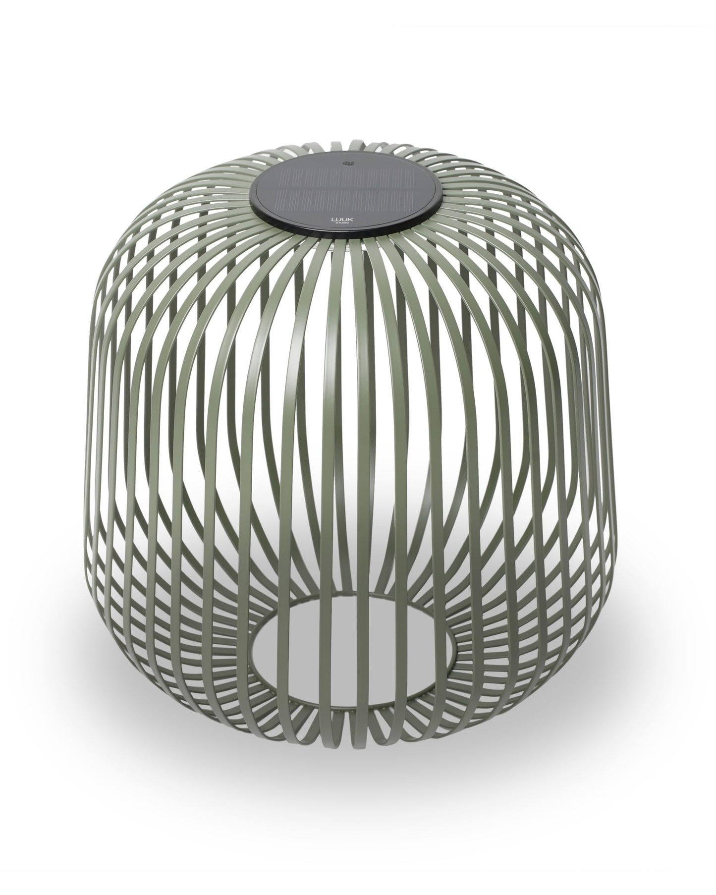 LUUK Studio Solis Wireless Solar LED Lamp, Warm White, 3 Level Dimmable, 48 Hours, Indoor & Outdoor Lantern, USB-C Rechargeable, Bedroom or Living Room, Calm Minimalist Look, Sage Green, Size L