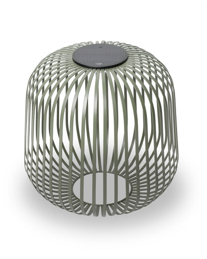 LUUK Studio Solis Wireless Solar LED Lamp, Warm White, 3 Level Dimmable, 48 Hours, Indoor & Outdoor Lantern, USB-C Rechargeable, Bedroom or Living Room, Calm Minimalist Look, Sage Green, Size L