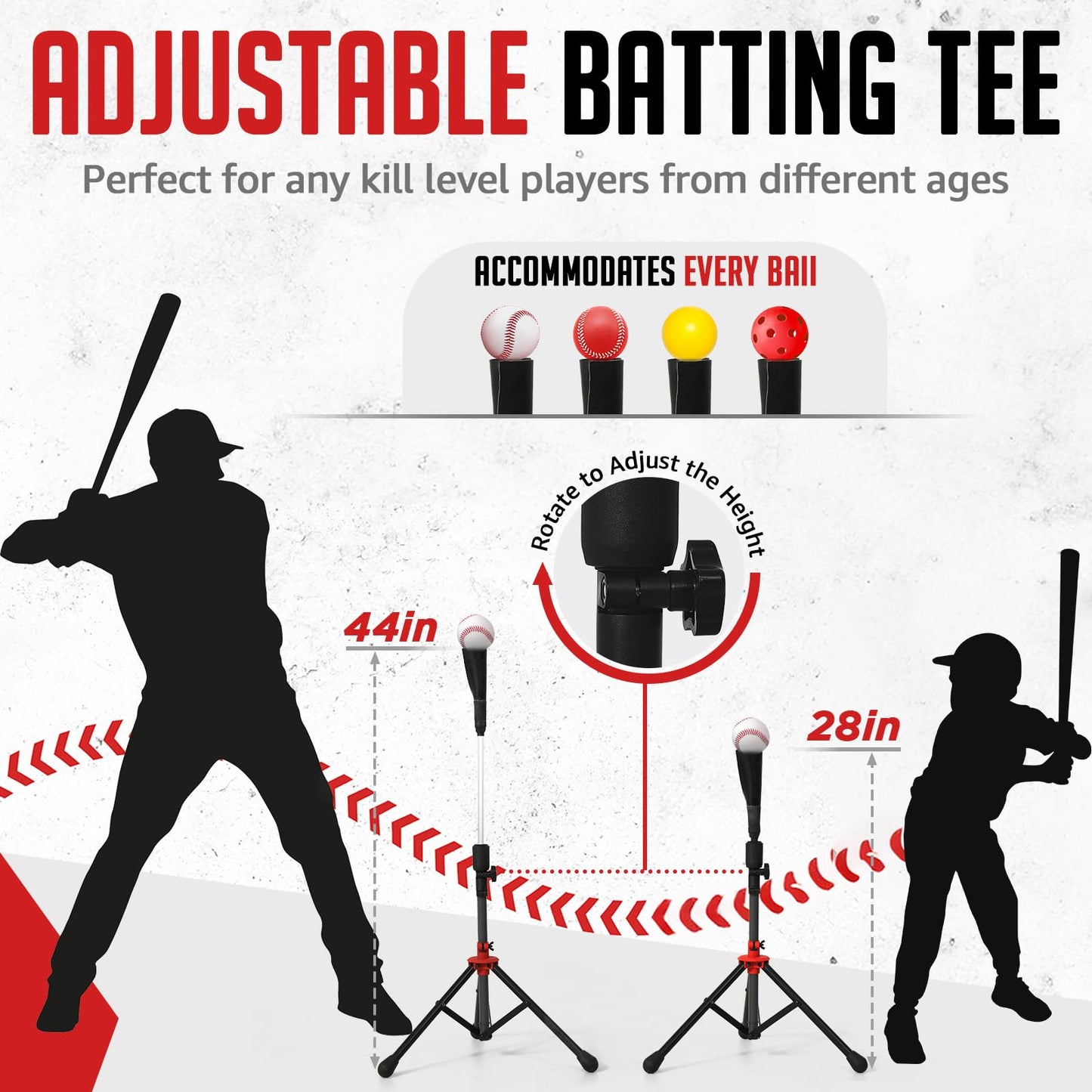 Baseball Softball Net, 7x7 ft Pitching & Batting Net with Dummy Batter, Large Ball Collection System, 2 Strike Zones, Batting Tee, Carry Bag for Batting Pitching Hitting, Great for All Levels