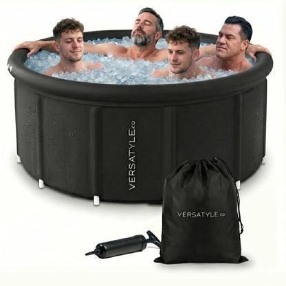 Versatyle XXL Ice Bath Tub for Adults, Extra Large Cold Plunge with Stainless Steel Frame, Insulated Walls, Cover, Pump & Carry Bag, Portable Recovery Pool, Fits Up to 4 People, 325-Gallon