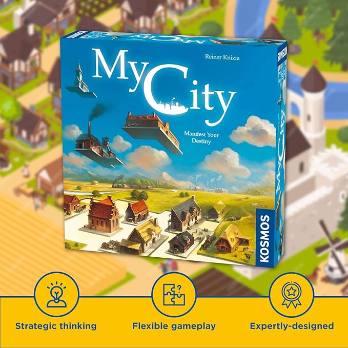 Thames &amp Kosmos My City | Family – Friendly | Legacy Board Game | Kosmos Games | 2 to 4 Players | Ages 10 and Up | Award Winning Designer Reiner Knizia  Blue