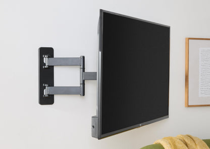 Amazon Basics Full Motion Articulating TV Monitor Wall Mount for 26" to 55" TVs and Flat Panels up to 80 Lbs, Black