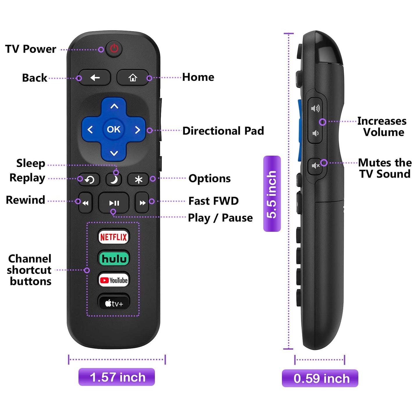 Voice Remote Control Replacement for Hisense Smart Google TV，Compatible with Hisense QLED UHD Mini-LED ULED Google TVs