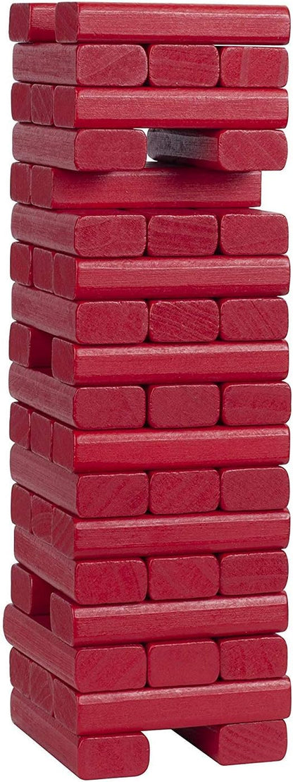WE Games Wooden Block Stacking Party Game for Adults Tumble Tower Wedding Guest Book Alternative Tabletop Games Includes Storage Case 12 inches