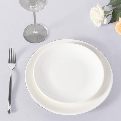 sancua White Round Tablecloth 108 Inch Diameter, 6 Pack - Circle Polyester Fabric Table Cloth for Wedding Party Reception Banquet Birthday, Washable Formal Table Cover (Fit 42-96 Inch Tables)