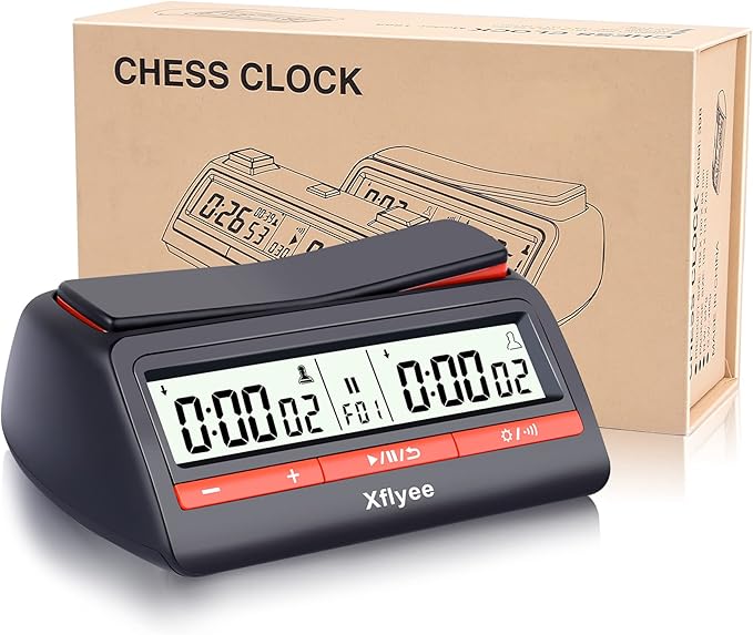 [2023 New] Xflyee Chess Clock - Digital Chess Timer Available for Portable Timer for Board Games and Chess with Bonus and Delayed Countdown Function