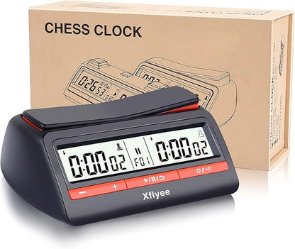 [2023 New] Xflyee Chess Clock - Digital Chess Timer Available for Portable Timer for Board Games and Chess with Bonus and Delayed Countdown Function