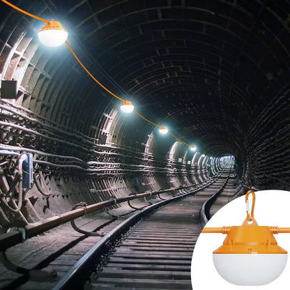 RIUVAO 120FT Construction String Lights 180W String Work Light for Construction Jobsites, 18000Lumen Temporary Construction Work Lighting for Wide Application