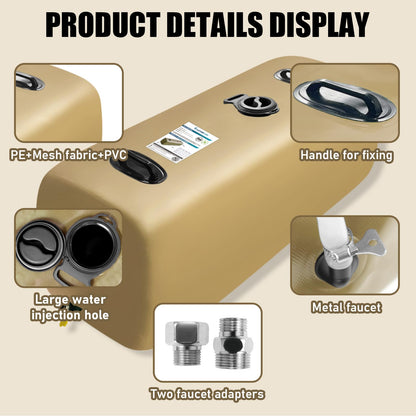 LATHEVEE Yellow Drinking Water Storage Bladder,50 Gallon Portable Water Bladder Tank, RV Water Tank, Can Be Used for Storing Drinking Water, Camping, Traveling, Wilderness Survival Patrols, Etc.